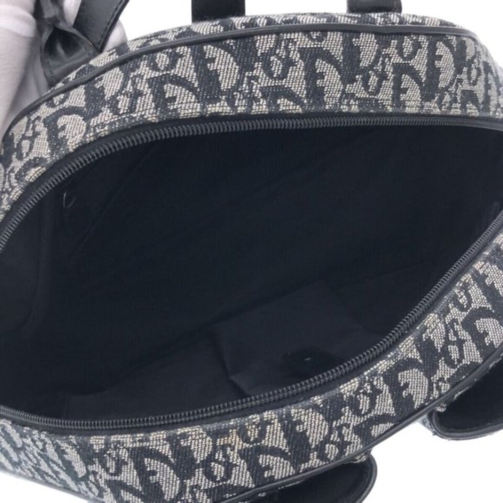 100% Authentic Christian Dior Double Saddle Navy White Black Jacquard Bag - Picture 8 of 12